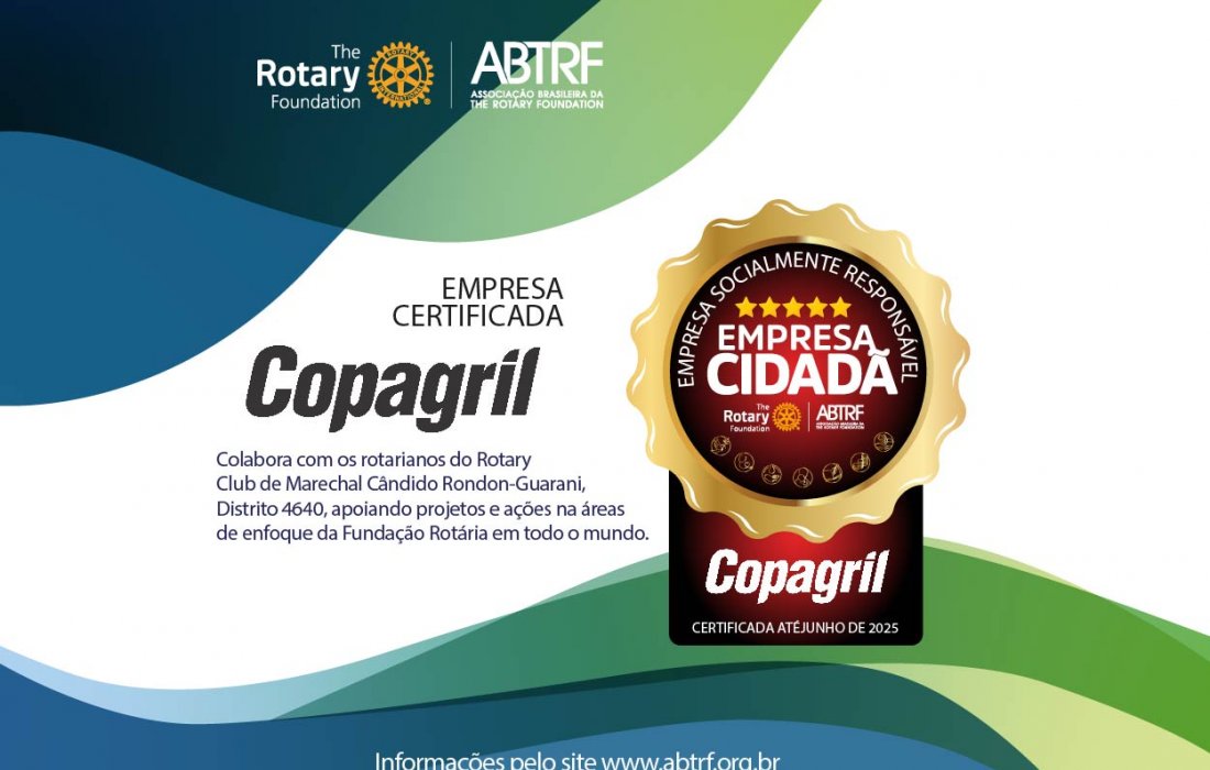 Copagril adere ao Programa Empresa Cidad&atilde; do Rotary Club Internacional