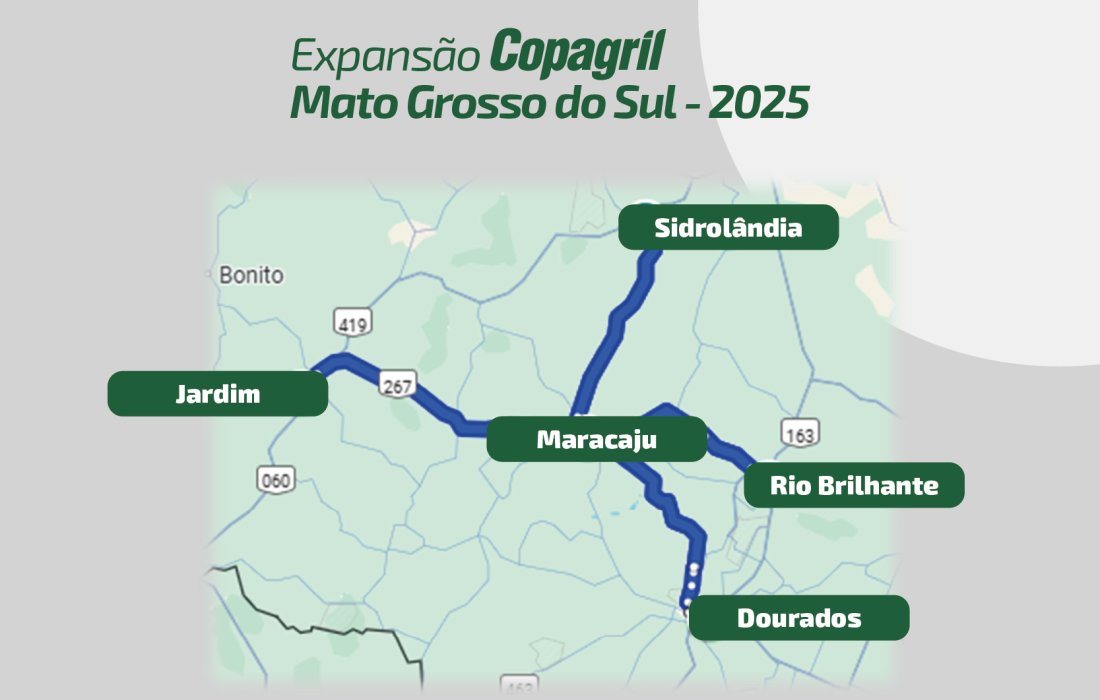 Copagril anuncia projeto de expans&atilde;o para 5 novas cidades no Mato Grosso do Sul