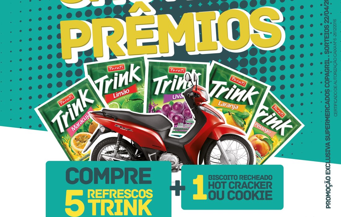 Supermercados Copagril v&atilde;o realizar sorteio de duas motos no s&aacute;bado