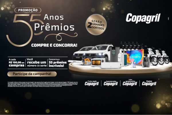 Campanha 55 anos Copagril divulga ganhadores dos pr&ecirc;mios do primeiro sorteio