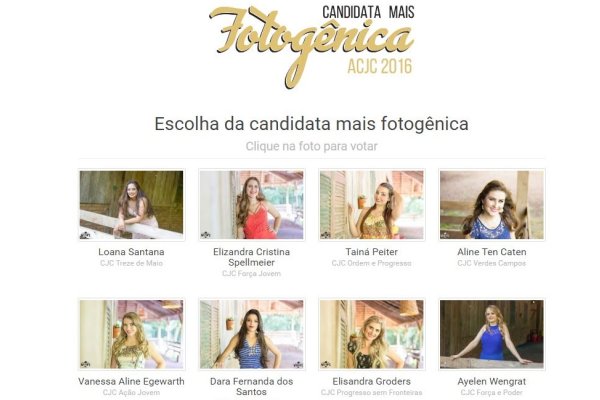 Aberta vota&ccedil;&atilde;o para Miss Fotogenia da ACJC no site AquiAgora.net