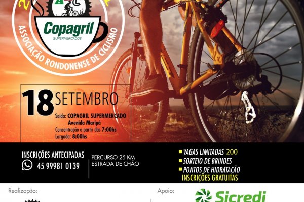 2&ordm; Caf&eacute; Pedal ARC/Super Copagril acontece domingo em Marechal Rondon