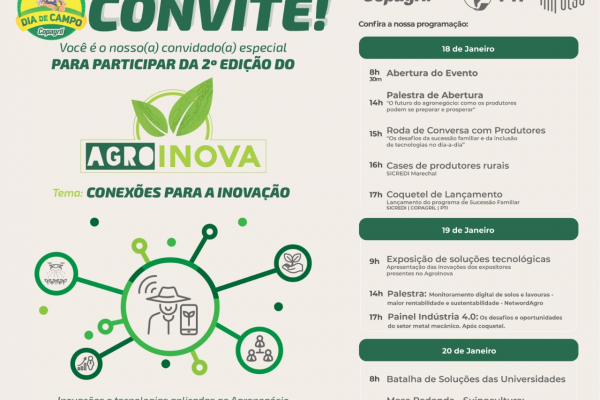 Inova&ccedil;&atilde;o e tecnologia durante o Dia de Campo Copagril