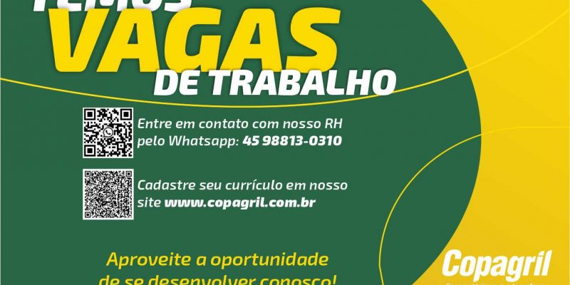 Copagril celebra o crescimento com convite ao cadastro de curr&iacute;culos para futuras oportunidades
