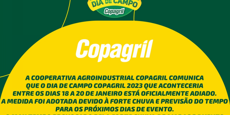 ADIAMENTO DIA DE CAMPO COPAGRIL 2023
