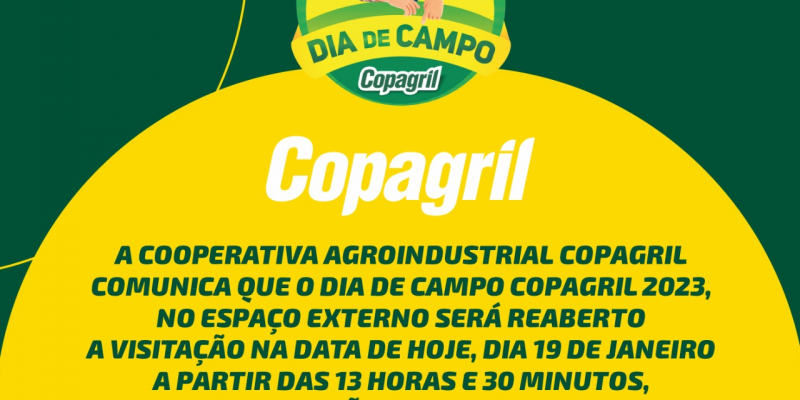 Depois da tempestade, retorna o Dia de Campo !